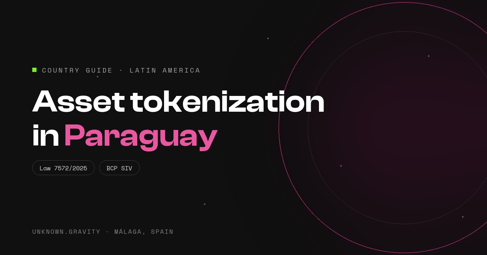 Asset tokenization in Paraguay: Law 7572/2025 recognizes DLT securities and the BCP’s SIV