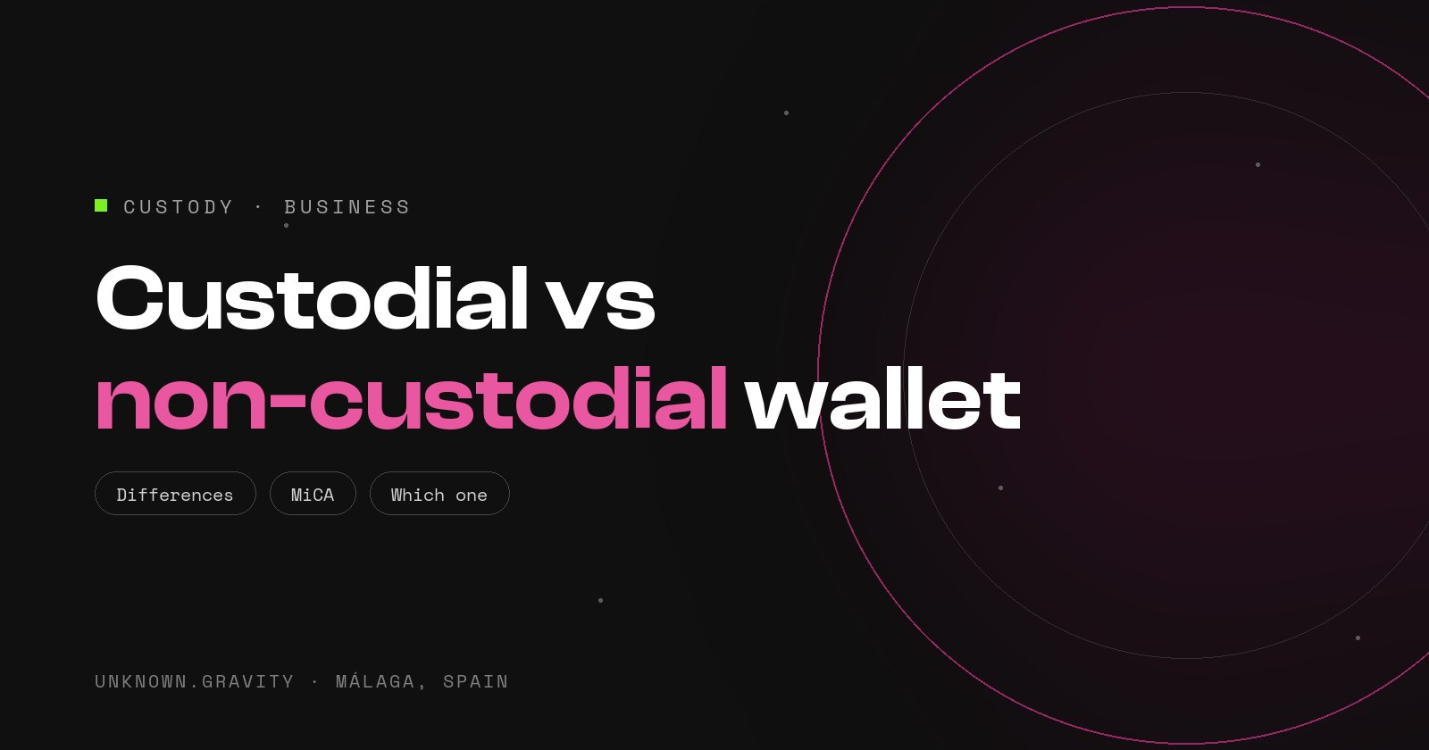 Custodial vs non-custodial wallet: differences, MiCA and which one a business needs