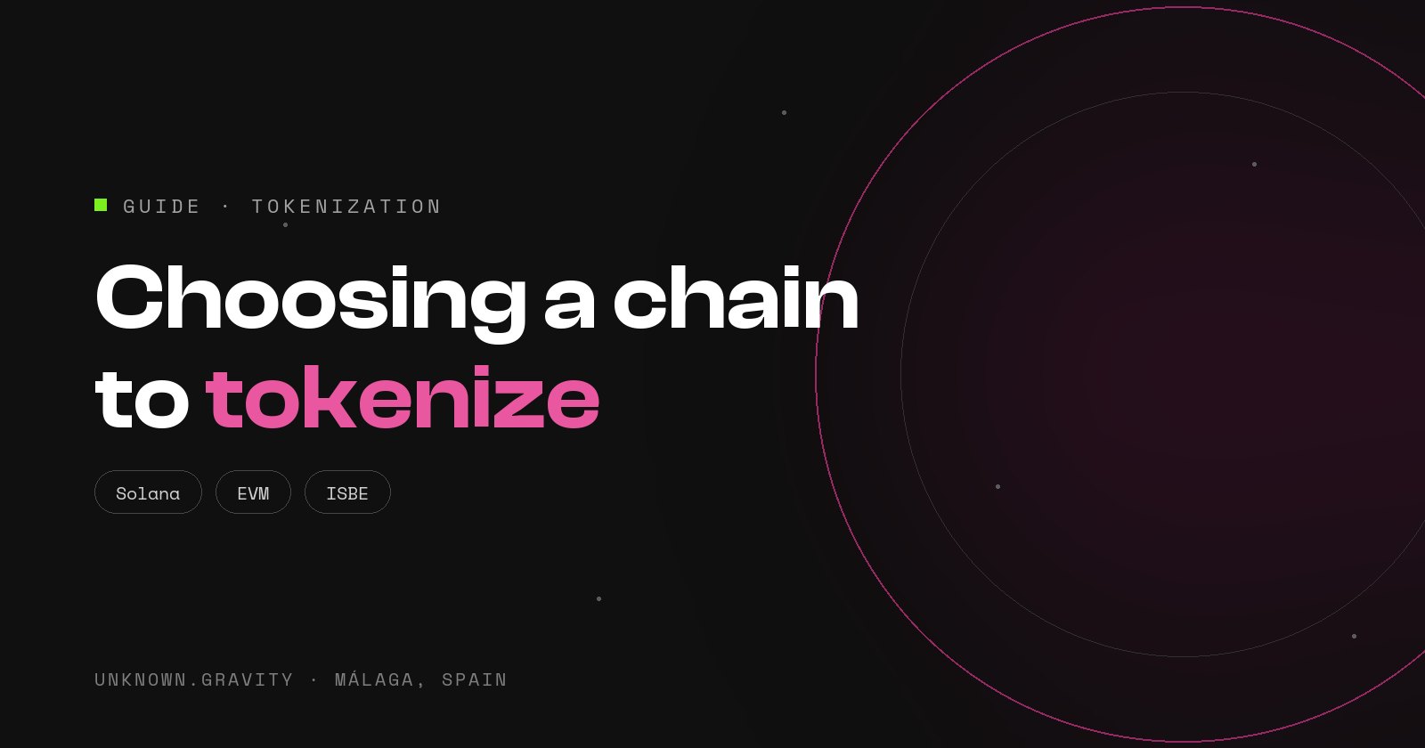 Tokenization: choosing Solana, EVM or Spain's blockchain services infrastructure (ISBE)